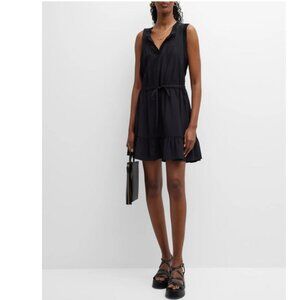 Cinq à Sept Black Lannah Sleeveless Silk Drawstring Waist Mini Dress in M/L. EUC